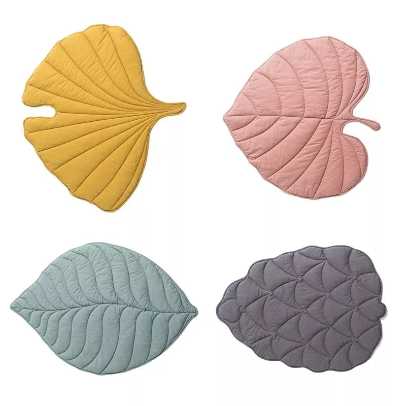 Nordic Baby Carpet Play Mat Leaf Shape Cotton Blanket Newborn Infant Crawling Pad Floor Rugs Mat for Kids Living Room Decoration