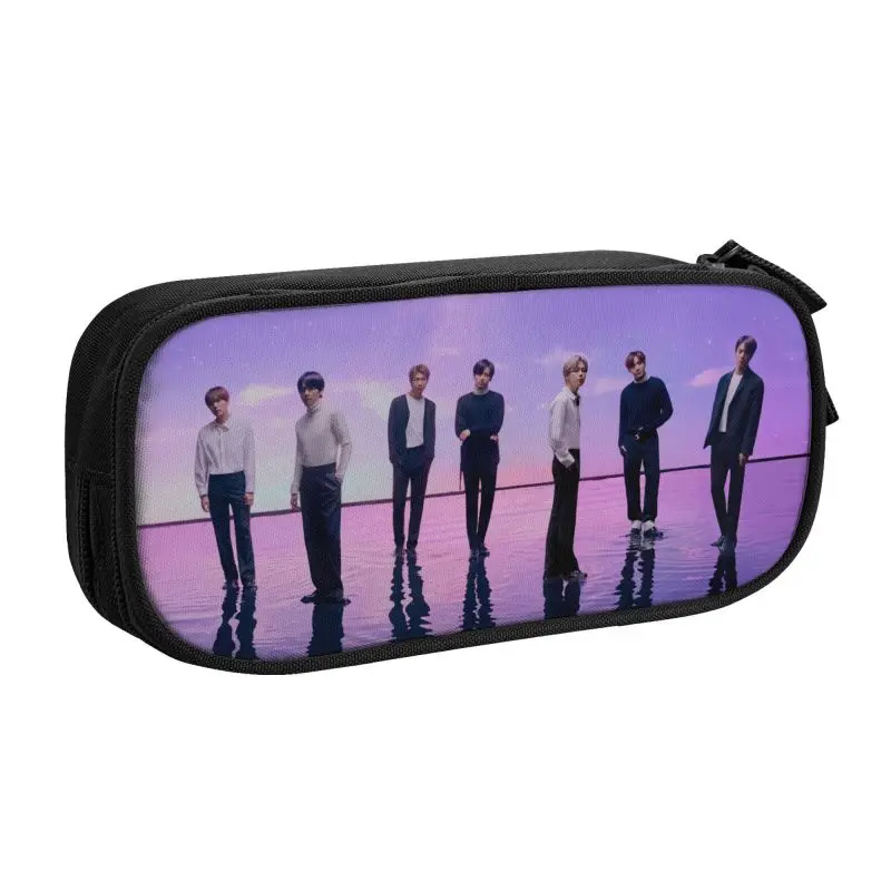 Cute Pop Band Kpop Pencil Case for Boy Girl Large Storage Pencil Pouch School Accessories