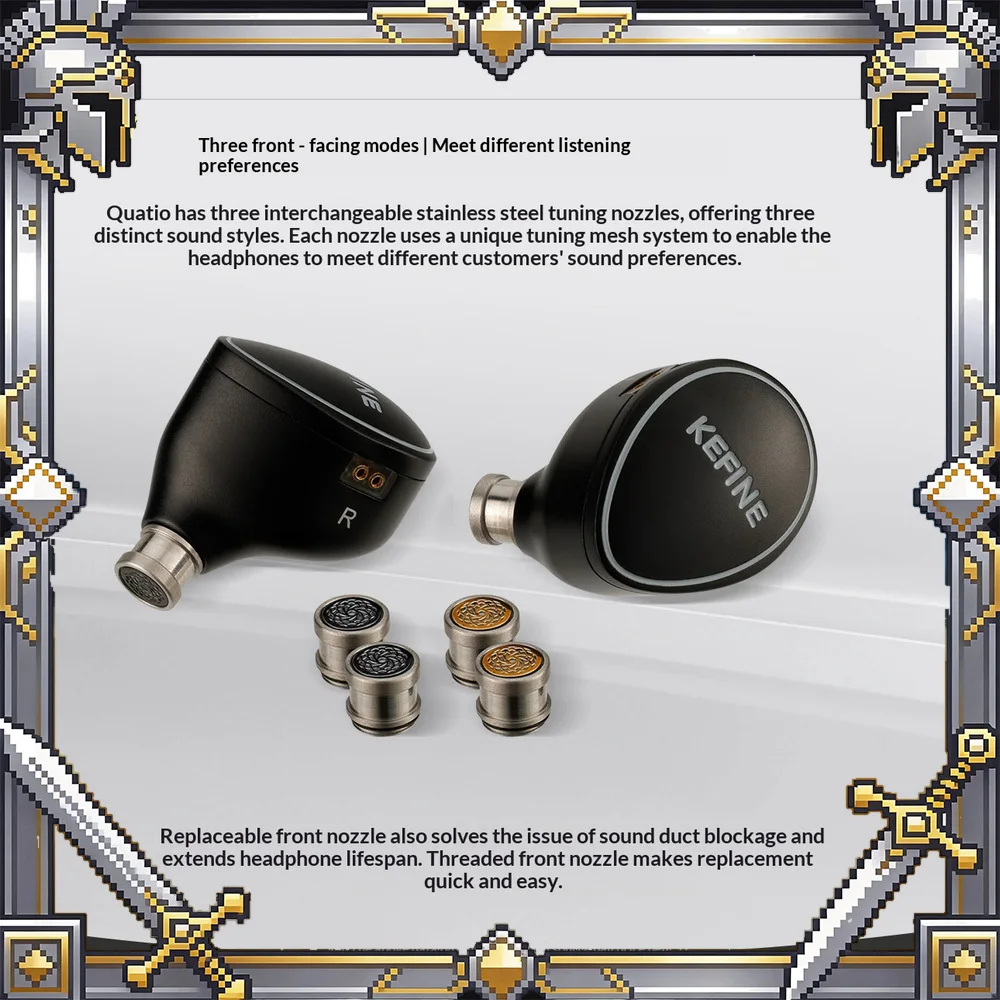 KEFINE Quatio 2DD 2BA Hybrid In-Ear Earphones Detachable 0.78mm 2Pin Cable HiFi IEM For Gifts