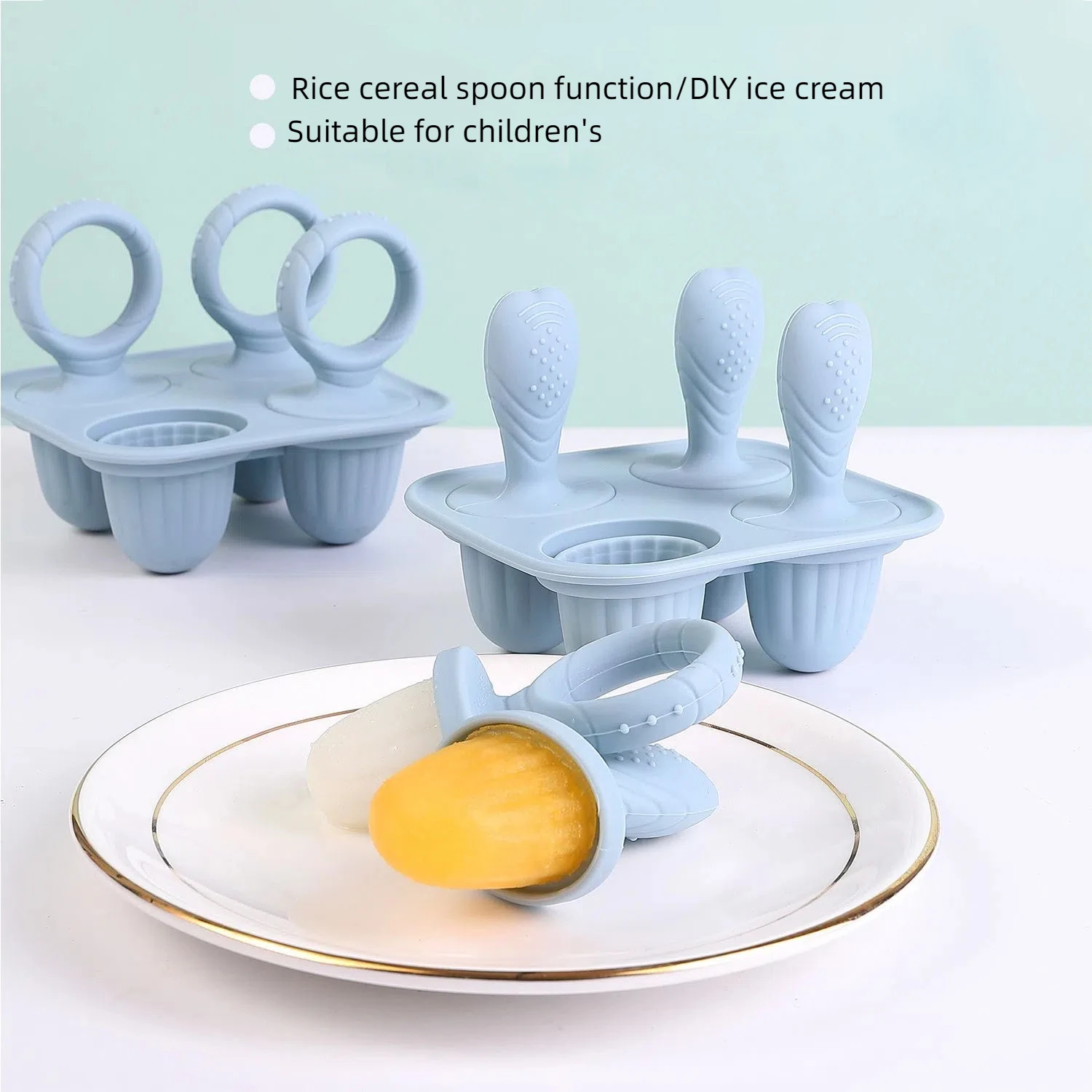 Baby food molds, suitable for DIY ice cream and breast milk molds, fruits, chocolates - easy-release baby food storage box
