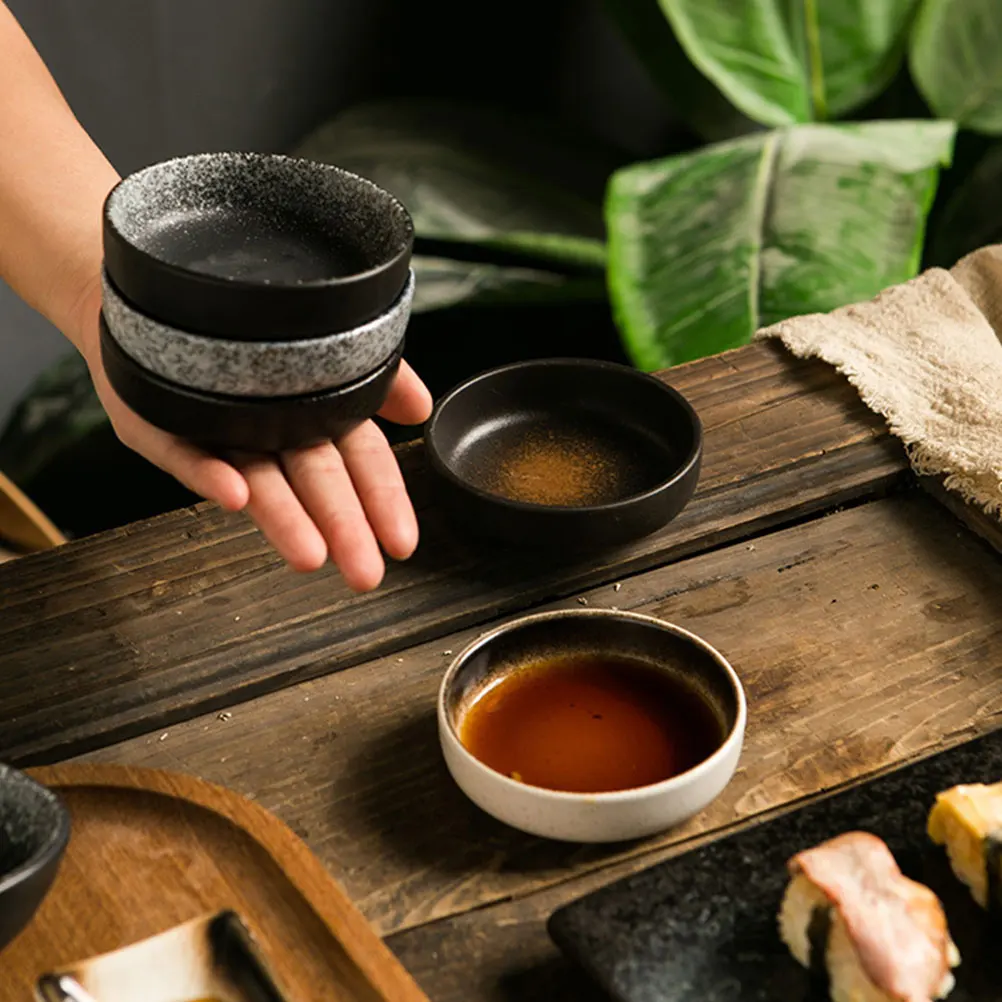 

3pcs Ceramic Dipping Dishes Set Compact Sauce Plates For Sushi Soy Vinegar Snack Serving Japanese Style Bowls Kitchen Barware