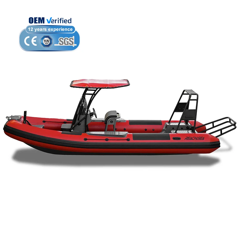 6m-7m Aluminum RIB 21ft 22ft Center Console Hypalon Inflatable Boat 12 Person Rigid Hull Luxury Patrol view 3