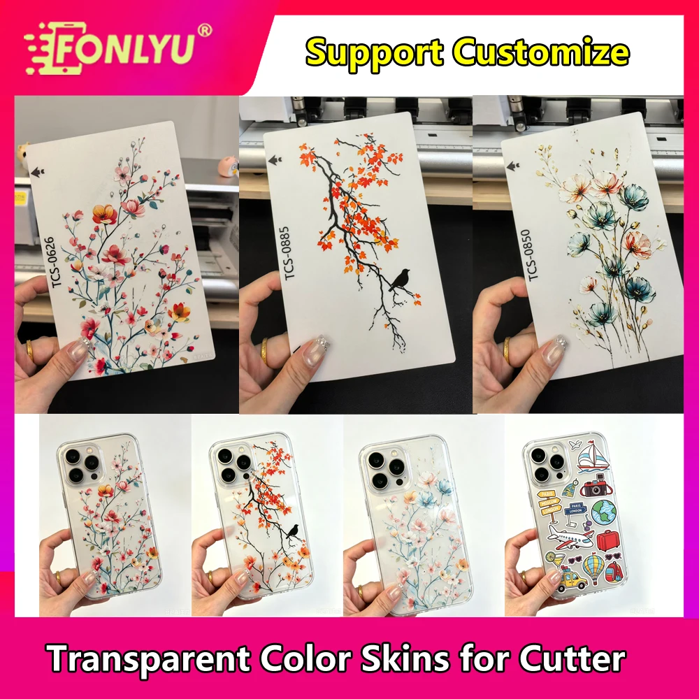 FONLYU Transparent 3D Relief Back Phone Sticker for Mobile Phone Rear Cover Skin Screen Protector Hydrogel Film Cutting Machine