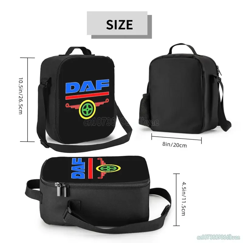 DAF Truck Logo Insulated Lunch Bag for Men Women Portable Waterproof Thermal Bento Bag Cooler Tote Bag for Work Picnic Beach