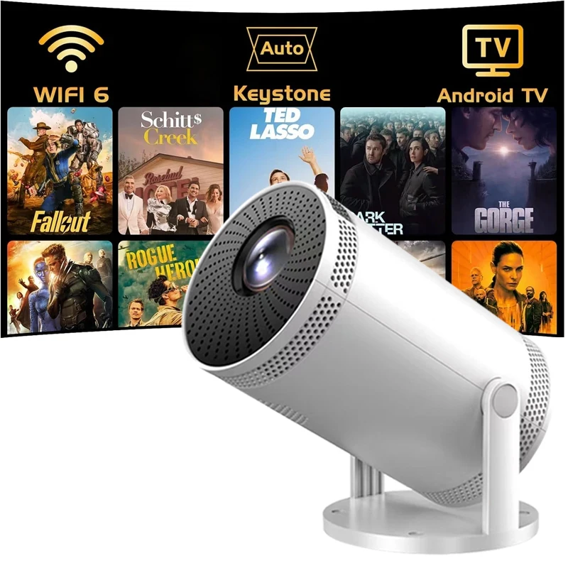 

180 ° Регулируемый умный мини-проектор с Bluetooth, автоматической коррекцией трапецеидальных искажений, для просмотра фильмов на открытом воздухе, для домашнего кинотеатра