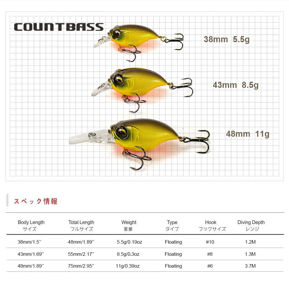 Countbass Crankbaits 38mm 1-1/2