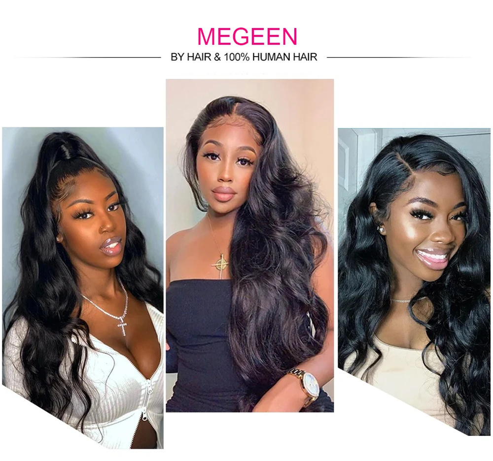 Megeen True To Length brasiliano 12A fasci di capelli umani dell'onda del corpo tessere le estensioni dei capelli 1 Bundles Deal 95-100g 1B capelli Remy neri