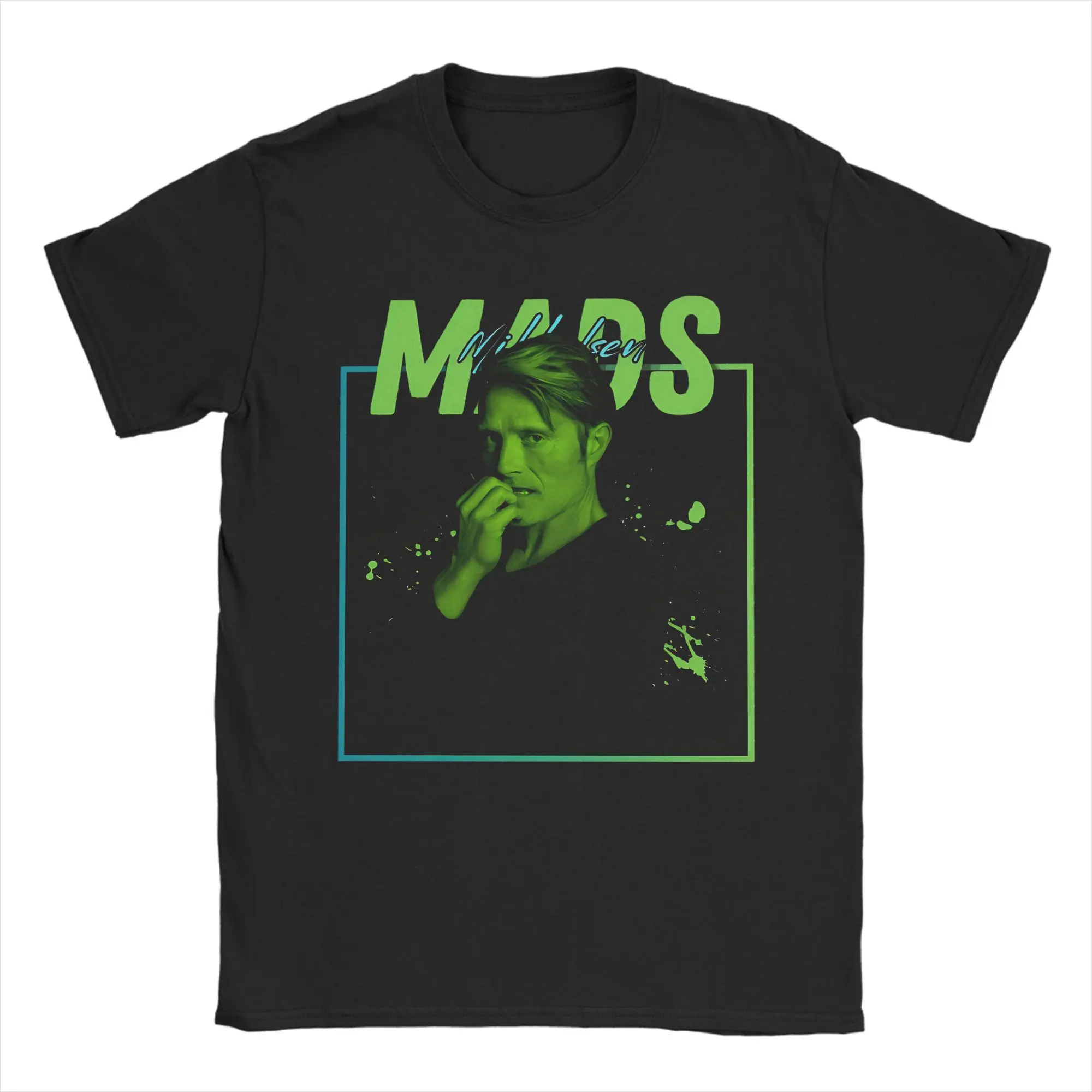 

Mads Mikkelsen Retro Art Men's T Shirt Vintage Tee Shirt Short Sleeve O Neck T-Shirts 100% Cotton 4XL 5XL 6XL Tops