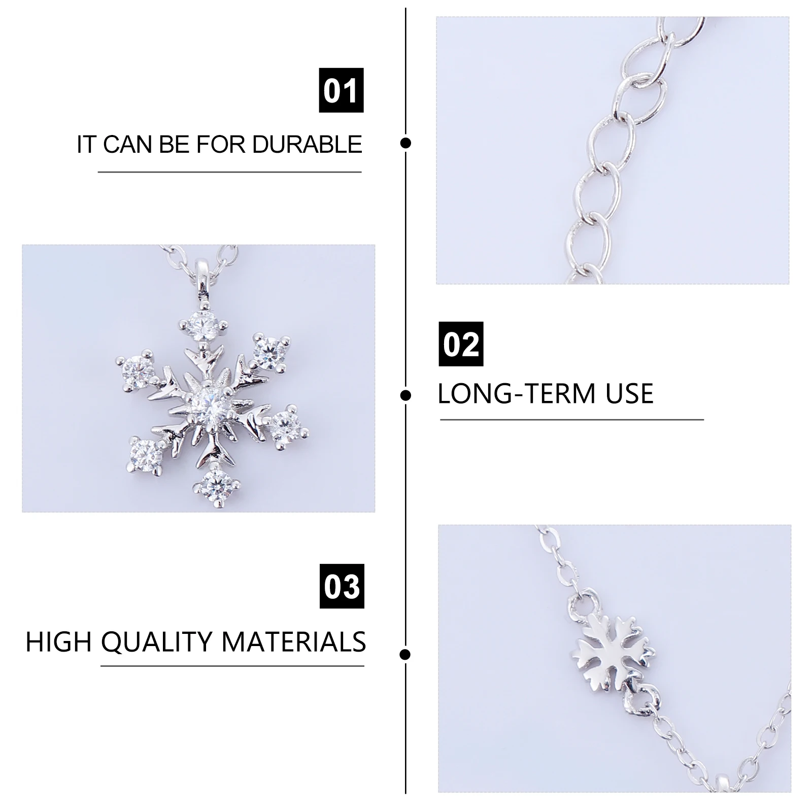 

1pc Creative Snowflake Pendant Necklace Silver Exquisite Design Bright Color Tarnish Resistant Jewelry Accessory Everyday Wear