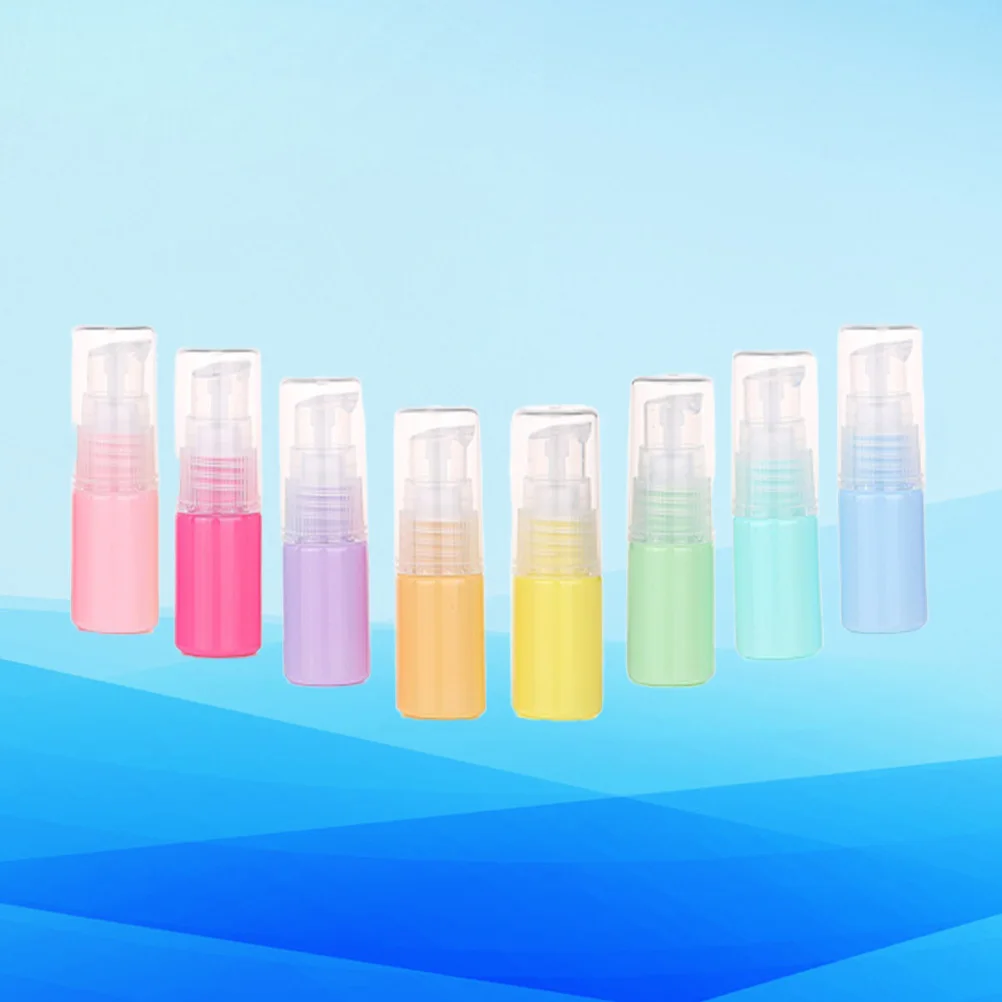

8Pcs 10Ml Emulsion Bottle Colorful Press Pump Sample Subpackaging Refillable Travel Lotion Shampoo Liquid Container