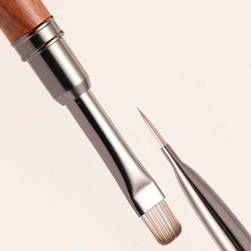 1/3 قطعة مقبض الخشب المستديرة هلام اللوحة فرشاة مسمار ل هلام تلميح تمديد الاكريليك منشئ ملحق مسمار فرش فنية هلام فرشاة الأظافر #2