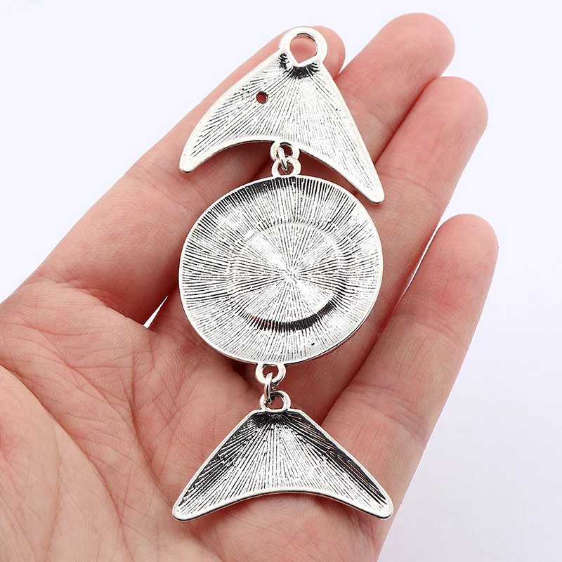 ZXZ 2pcs Tibetan Silver Large Fish Bone Charms Pendants For Necklace Jewelry Making 94x36mm