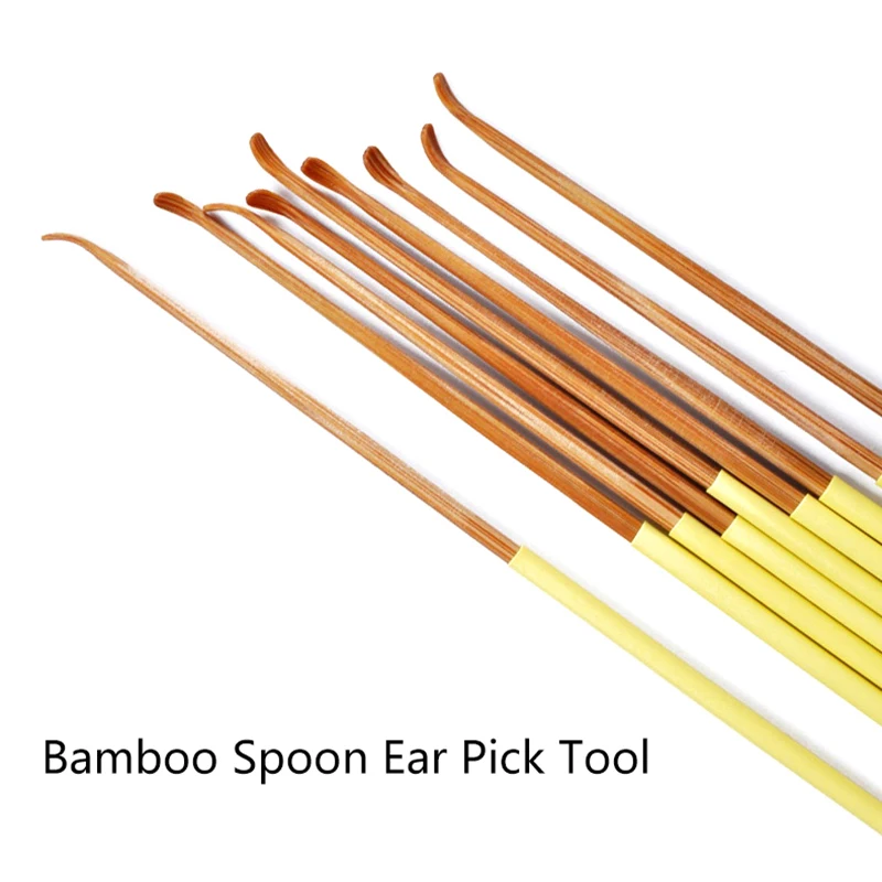 Bamboo Spoon Ear Pick Tool Polishing Round Bamboo Handle Ear Cleaner Ear Clearner Tools