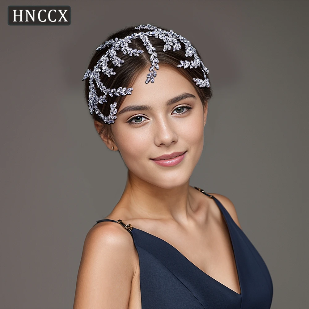 

HNCCX Full Rhinestone Wedding Headband Elegant Woman Headdress Hair Accessories Bride Tiara Pageant Silver Color Headwear CP373