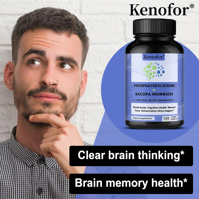Phosphatidylserine Supplement, with Bacopa Monnieri, Brain Supplement, Helps Clear Thinking, Memory, Creativity