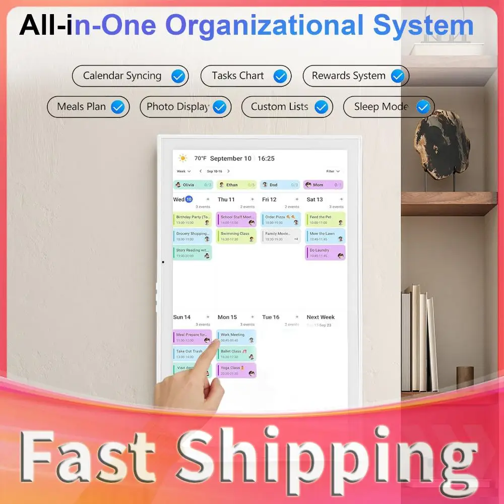 

21.5Inch Electronic Portrait & Landscape To-Do List with Interactive Touchscreen Display Wall & Desk Mountable Gift for Mom Dad