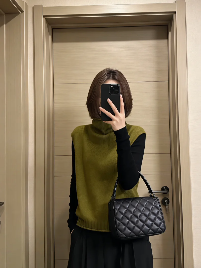 

Stunning Korean Sle Winter een Vest Knitted ort Innerwear Top Beautiful Luxury High Ne Regular Fit Faion for Teens