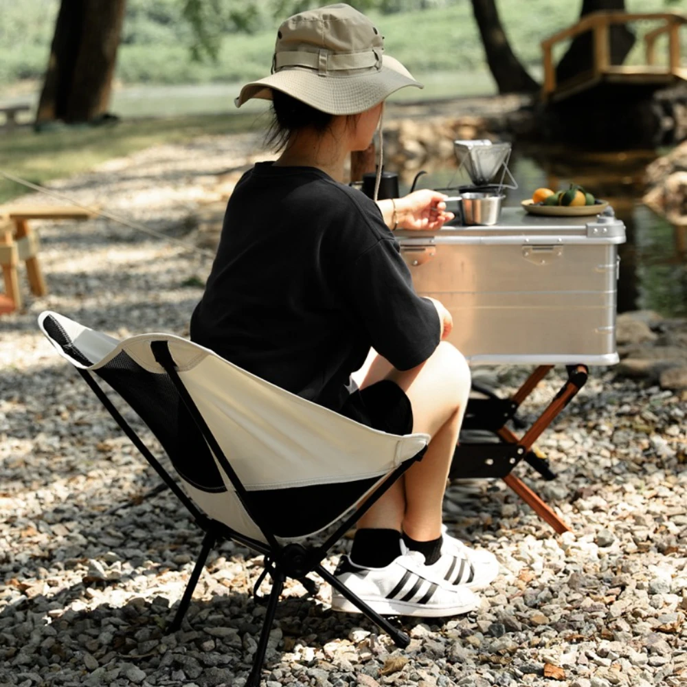 Portable Folding Chair Outdoor Camping Picnics Chairs with Breathable Mesh Backrest Lightweight Simple Stable Beach Picnic Chair image 3