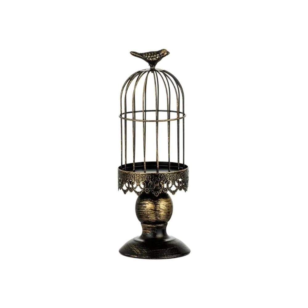 Crafts Iron Birdcage Candle Holder Delicate Art Candlestick Decorative Vintage Aromatherapy Candle Stand Gift