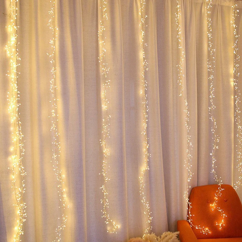 Curtain LED String Light Garland USB Remote Flash Lights For Christmas New Year Party LED Window Lighting Decoration
