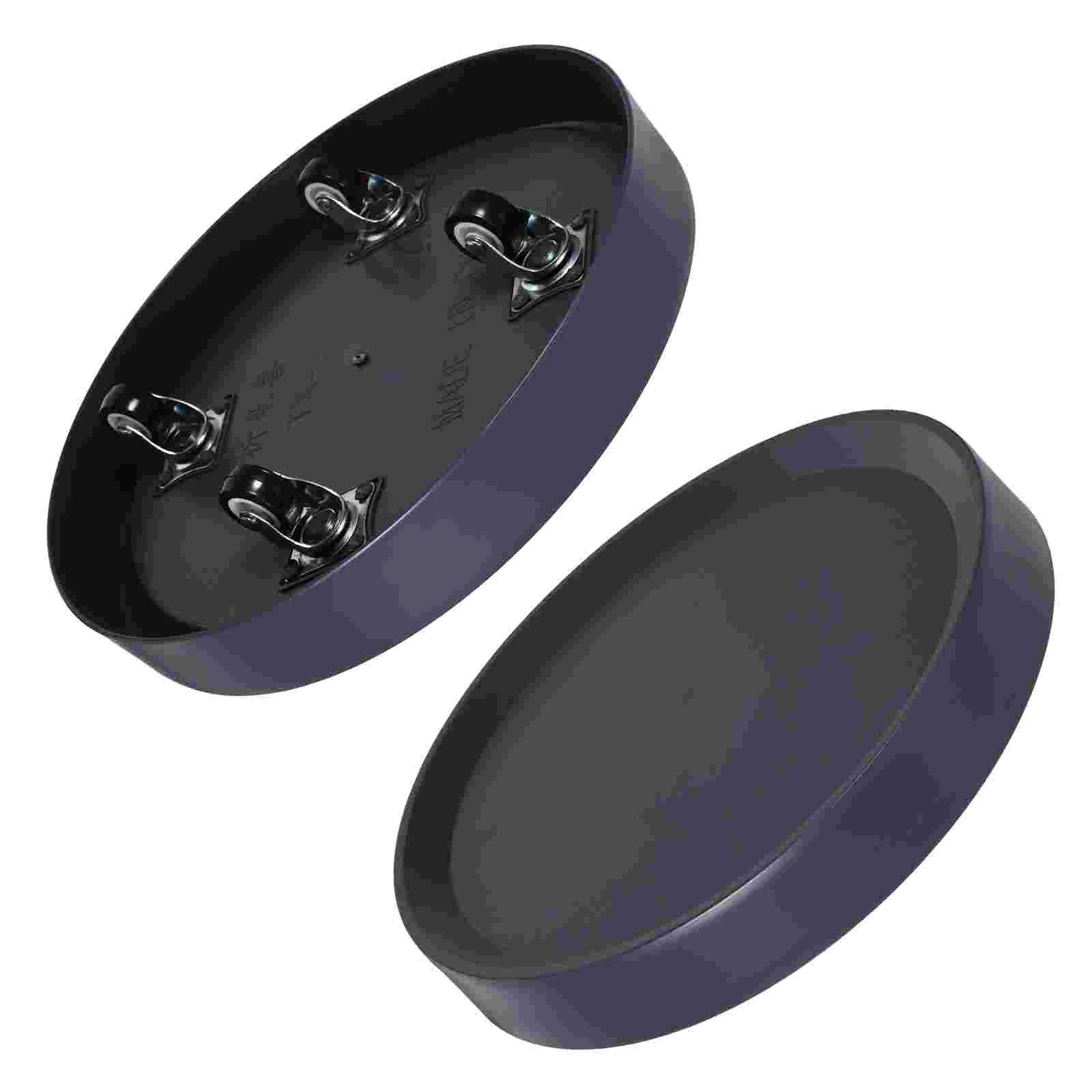 

2 Pcs Flower Pot Tray Bottom Saucers Plant with Casters Trolley Stand Mobile Planter Plants