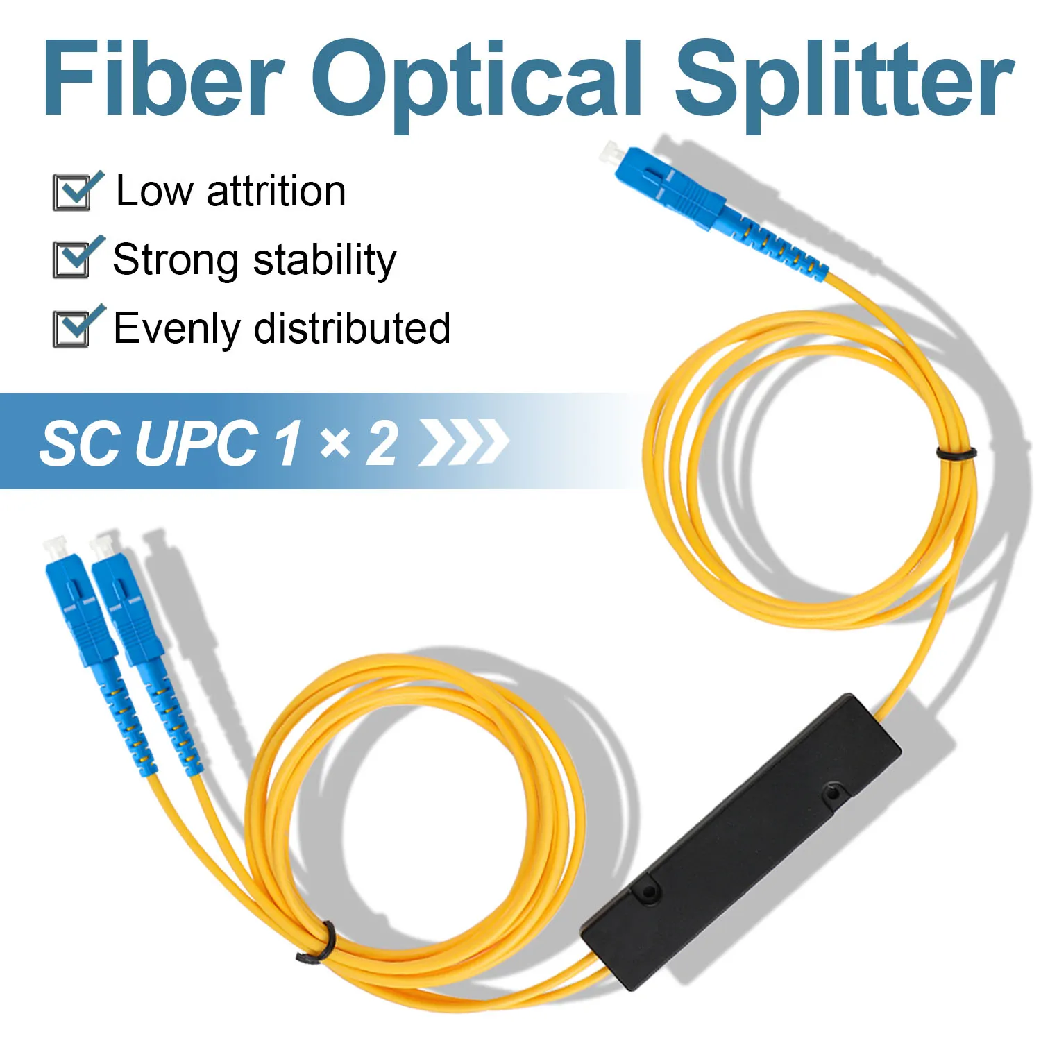 Распределитель волоконно-оптического кабеля 1X2 SC UPC PLC с распределительным каналом от 1 до 2, соединительный элемент соединения 50:50 для систем GPON,FTTH,CATV