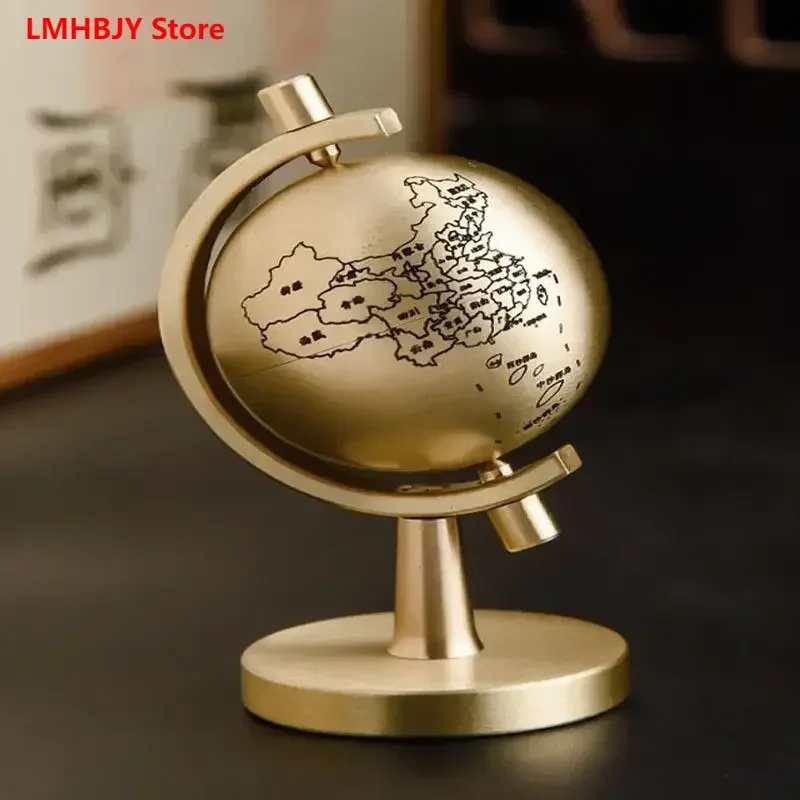 

LMHBJY Brass Globe Model Desktop Light Luxury High-end Office Living Room Decoration Creative Metal Crafts Ornaments