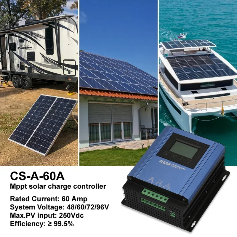 

for 60A 100A 200A High Efficiency Intelligent MPPT Solar Power Solar Control 96V 24V Solar Charge Controller