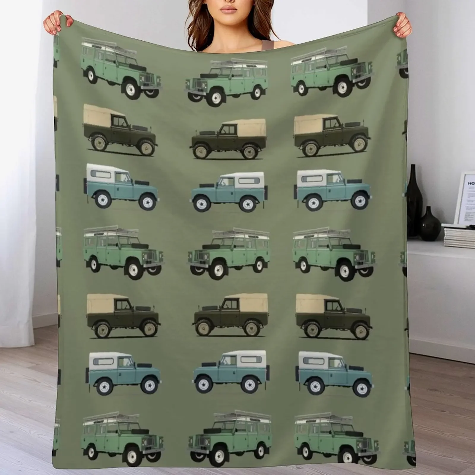 

British Off Road 4x4 Vehicles Throw Blanket Luxury blankets and throws Thins Blankets