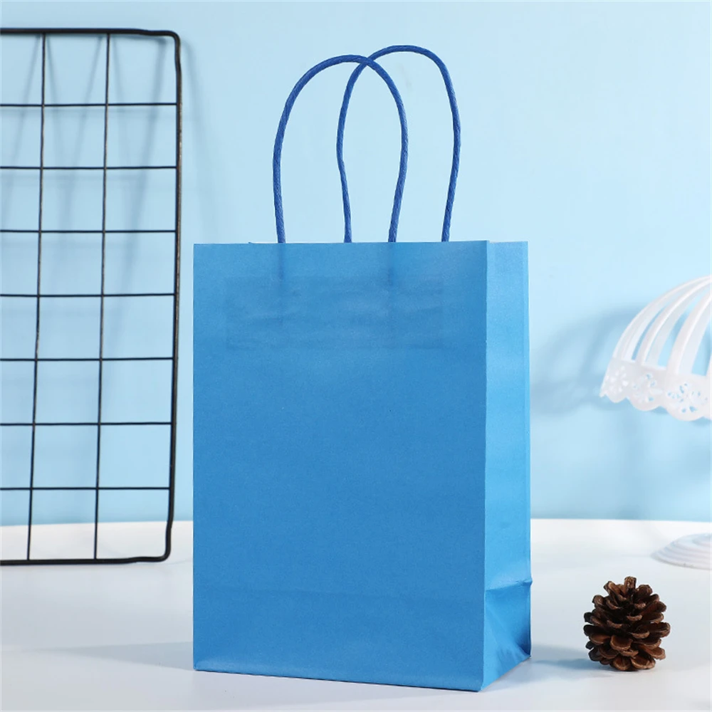 Colorful Kraft Paper Bag Simple Takeaway Packaging Handbag Candy Color Colorful Square Gift Bag Paper 15x8x21cm Bag