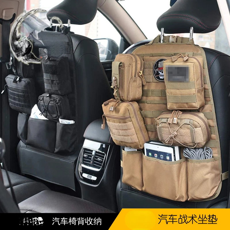 Tactical Car Seat Cushion Multi-Functional Cushion Accessories Car Seat Back Loading Storage Bag