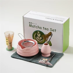 4/5/7/8PCS Japanese Ceramic Matcha Gift Box Matcha Tea Set with Bamboo Whisk Matcha Brush Teaspoon for DIY Tea-Making Tools