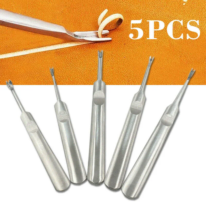 5Pcs U V Shaped Stitching Groover Skiving Edge Beveler Leather Craft Leather DIY Tool Kit