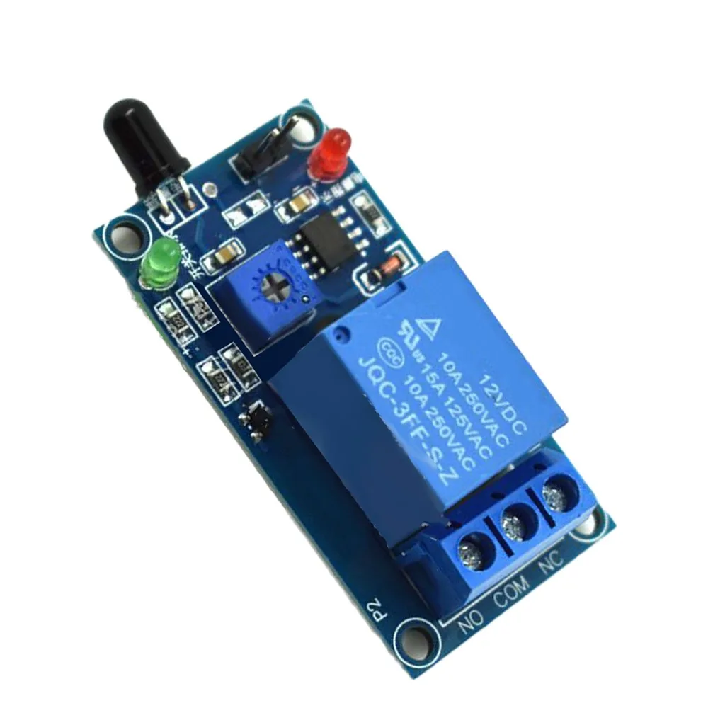 DC 12V IR Flame Sensor 760~1100nm 60 Degree Detection Angle Fire Alarm Sensor Stable Performance Easy Wiring with Terminal Block