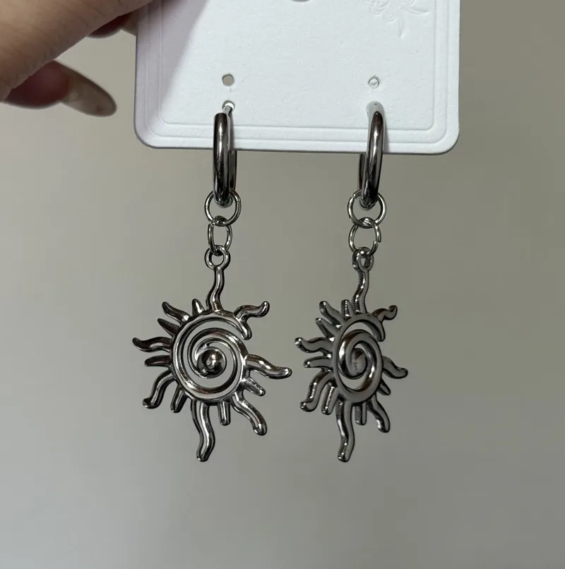 Spiral Snail Shaped Stainless Steel Pendant Earrings Fashionable Jewelry Accessory
