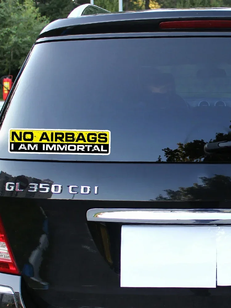 2 Pieces/Pack PVC Decal NO AIRBAGS I AM IMMORTAL Car Sticker Waterproof Auto Decors on Bumper Rear Window Motorcycle