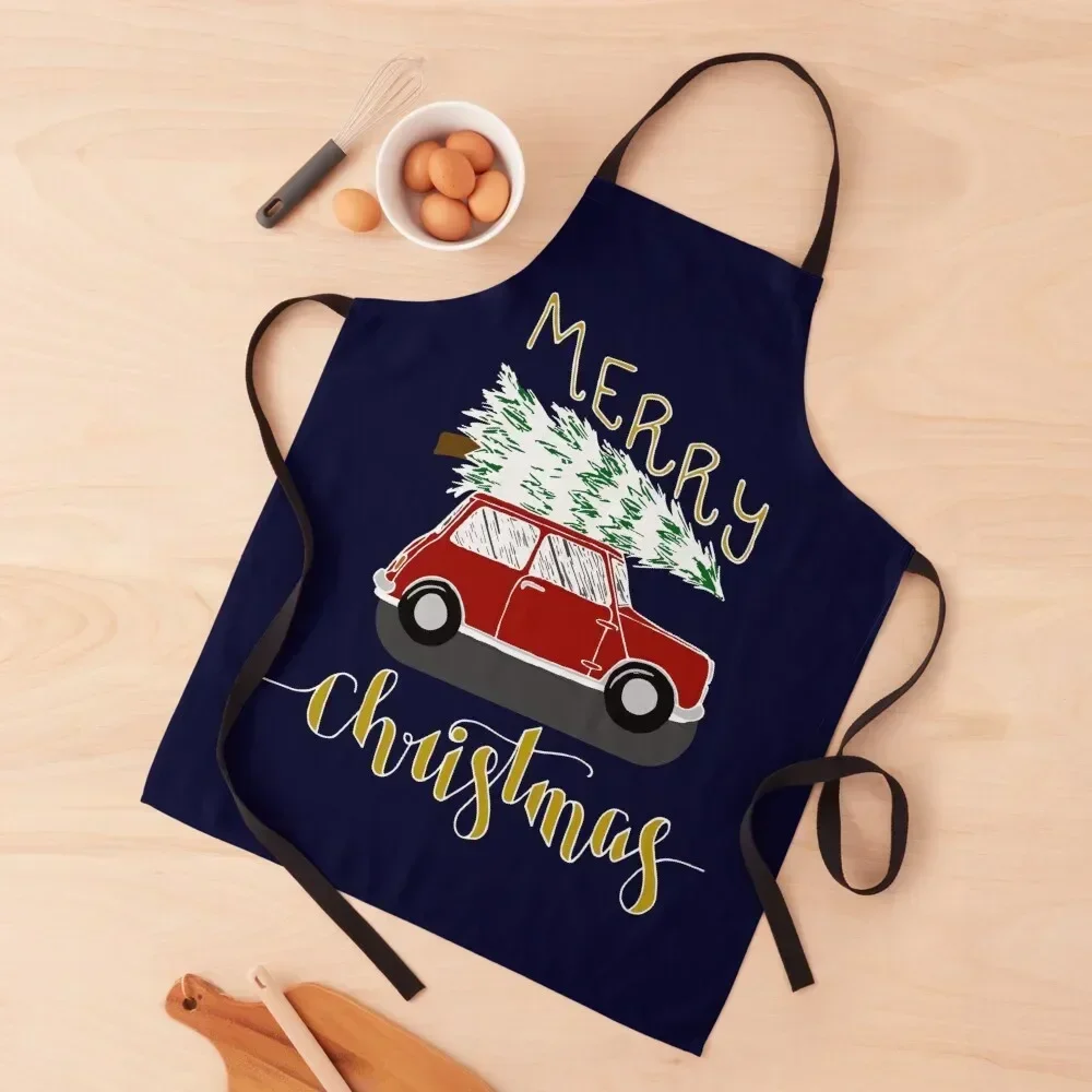 Driving Home for Christmas (dark background) Apron christmas kitchen cloths Kitchen New 2022 Year Men kitchen Apron