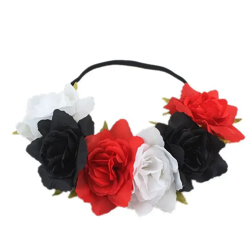 1pcs Women Lady  Floral Headband Wedding Rose Flower Crown Party Favors Headwear Christmas