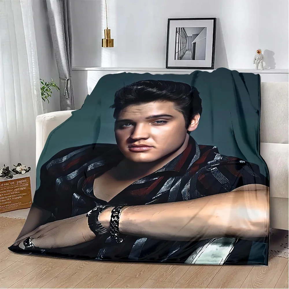 The King E-Elvis Presley Printed Blanket Picnic Blankets Warm Blanket Soft and Comfortable Blanket Home Travel Birthday Gift