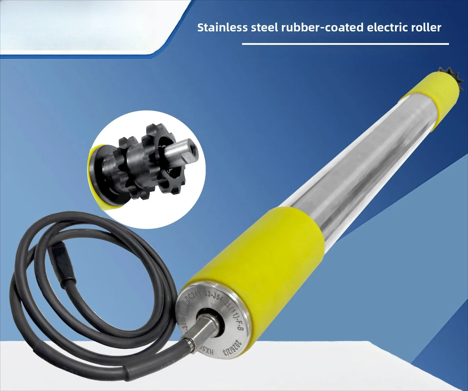 Sprocket Roller Rubber Wear-resistant Stainless Steel Electric Belt Machine Conveyor Belt, Conveying Sorting Roller Roller
