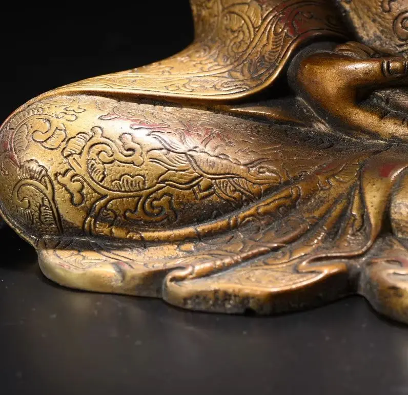 Old Bronze Gilded Silver Painted Northern Wei Buddha Shakyamuni Station Buddha Amitabha Buddha Worship Hall