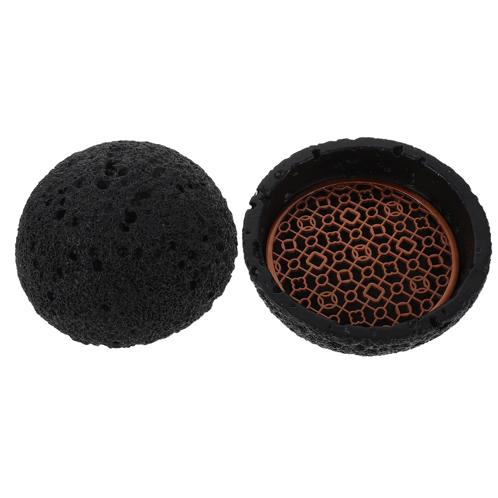 Obsidian Sphere Decorative Bowl Dry Ice Smoke Diffuser Caviar Sushi Sauce Dish Fruit Dessert Party Decor