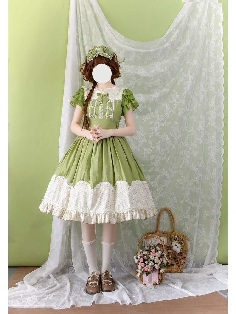 Strawberry Witch Summer Brushing Original Four Seasons Wear All Cotton Embroidered Op Dress Japanese Lolita Girl Sweet Dress