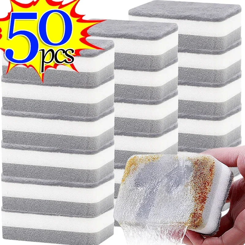 1-50Pcs Dishwashing Sponge Reusable Washable Sponge Kitchen Scouring Pad Double-sided Sponges For Washing Dishes Kitchen Gadget