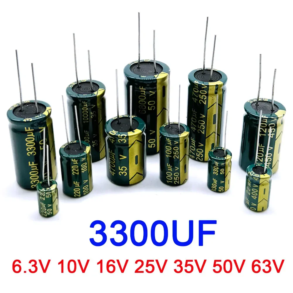 3300UF 6.3V 10V 16V 25V 35V 50V 63V High Frequency Low ESR Aluminum Capacitor 20%  High Frequency Electrolytic