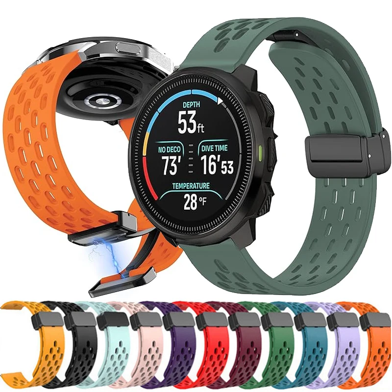 20 mm 22 mm magnetisches Schnallen-Silikonarmband für Suunto RACE 2/Race S/5 Peak/9 Peak Pro/Suunto 3 3Fitness/Vertical 2/Ocean-Armband
