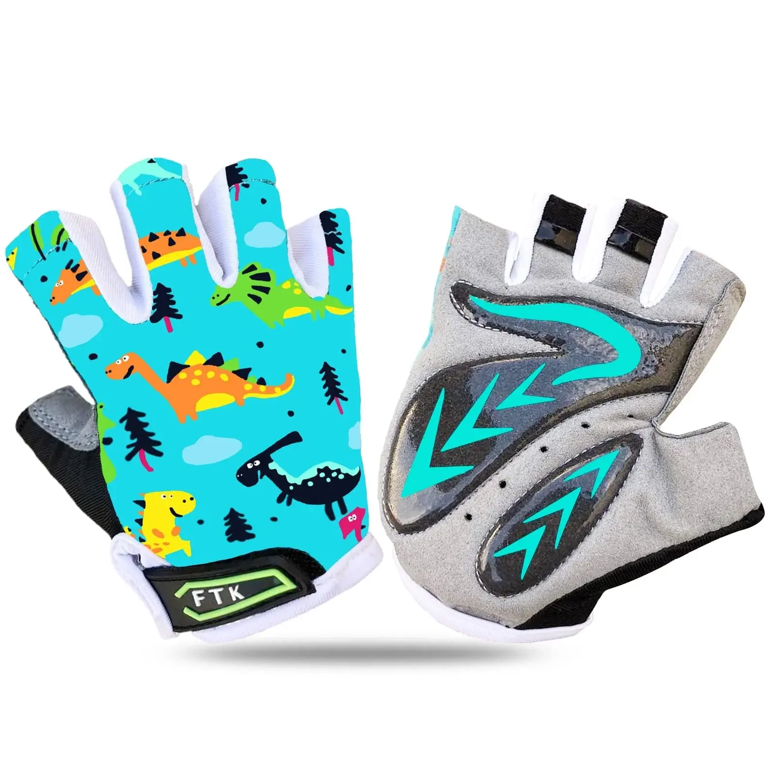 Kids Junior Cycling Gloves 1 Pair Gel Padding Bicycle Half Finger Outdoor Sport Road Mountain Bike Glove Fit Boy Girl Youth