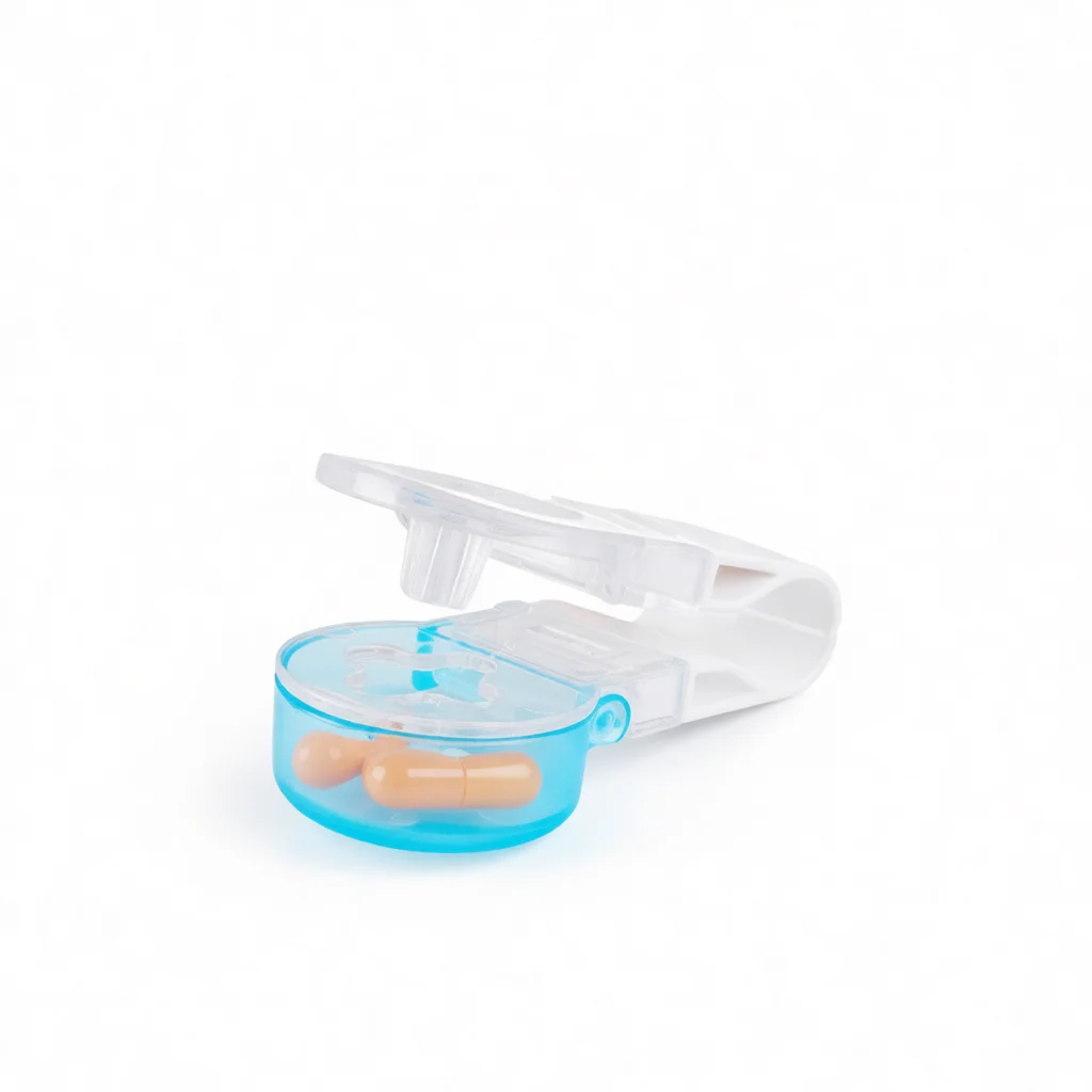 Portable Pill Taker Anti Pollution Tablet Opener Clip Hands Free Pill Dispenser Catcher Storage Box Travel Medicine Taking Tool