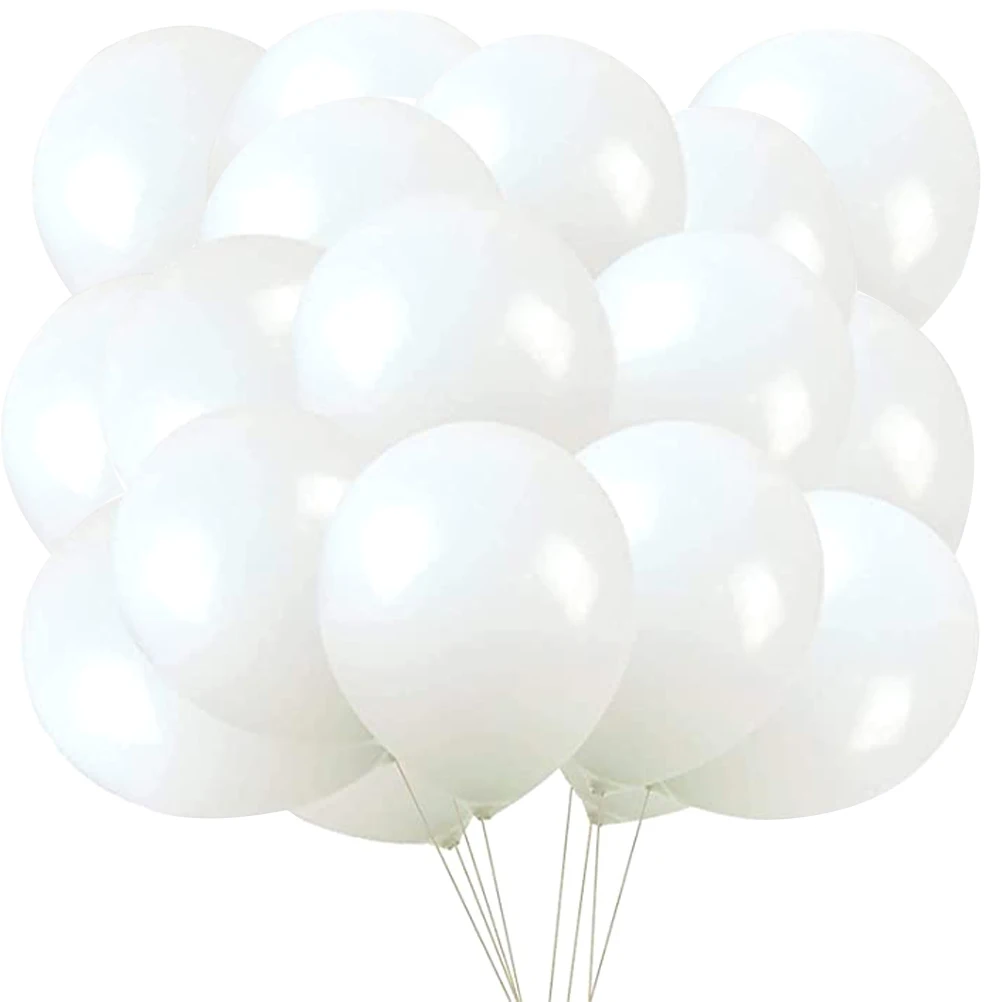 

100pcs Engagement Balloons White Latex 10 Inch Balloons Party Wedding Retro Color Balloons For Birthday Baby Shower Decoration