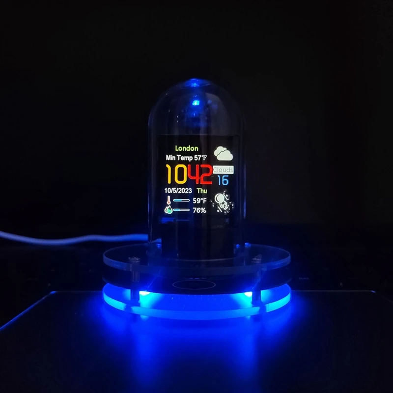 RGB Nixie Tube Clock Smart WIFI Networked LED Light-Emitting IPS Color Screen DIY Analog Digital Tube Night Light Łatwy w użyciu